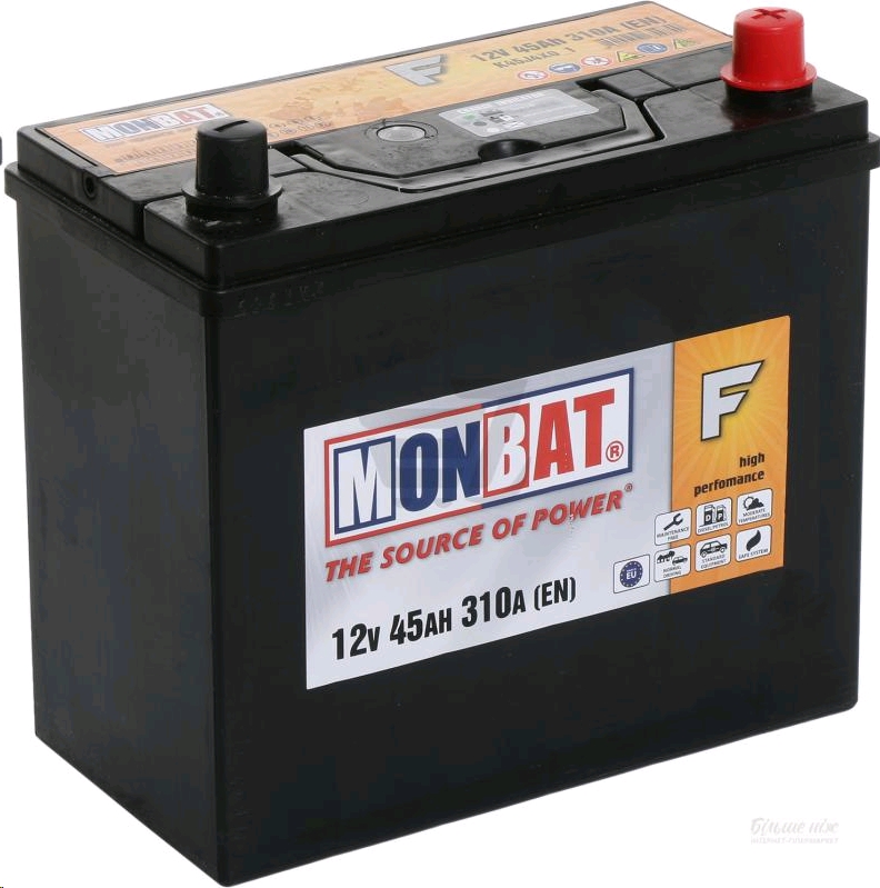 Автомобильный аккумулятор MONBAT 45 А/Ч, обратная полярность Автомобильный аккумулятор MONBAT 45 А/Ч, обратная полярность