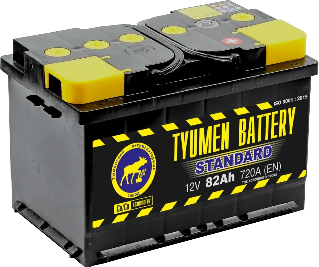Автомобильный аккумулятор Тюмень 82 А/Ч, обратная полярность