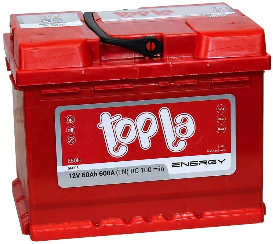 Автомобильный аккумулятор TOPLA 60 А/Ч, обратная полярность