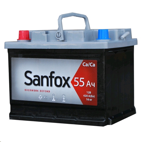 Автомобильный аккумулятор SanFox , прямая полярность Автомобильный аккумулятор SanFox , прямая полярность