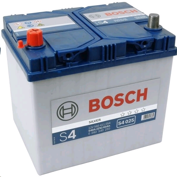 Автомобильный аккумулятор BOSCH 60 А/Ч, обратная полярность