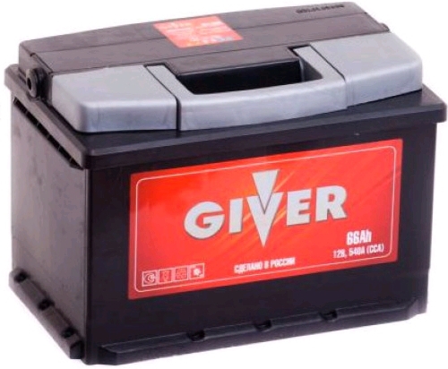 Автомобильный аккумулятор Giver 66 А/Ч, обратная полярность