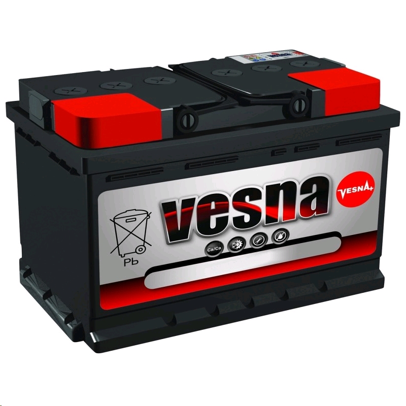 Автомобильный аккумулятор VESNA 66 А/Ч, обратная полярность Автомобильный аккумулятор VESNA 66 А/Ч, обратная полярность