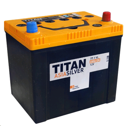 Автомобильный аккумулятор TITAN 77 А/Ч, обратная полярность