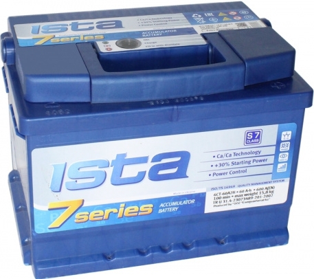 Автомобильный аккумулятор ISTA 60 А/Ч, прямая полярность Автомобильный аккумулятор ISTA 60 А/Ч, прямая полярность