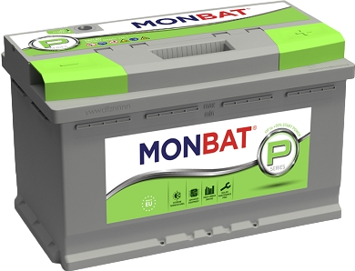 Автомобильный аккумулятор MONBAT 77 А/Ч, обратная полярность