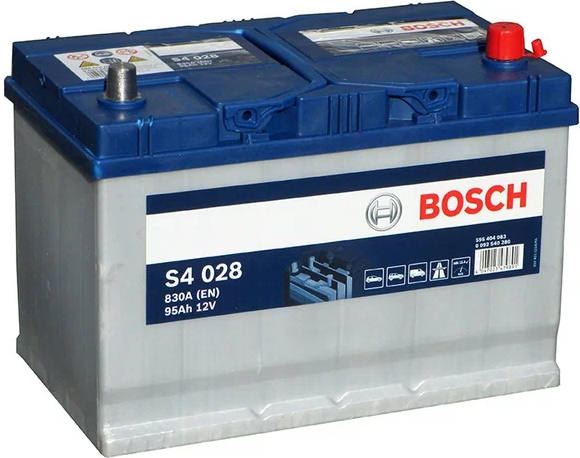 Автомобильный аккумулятор BOSCH 95 А/Ч, обратная полярность