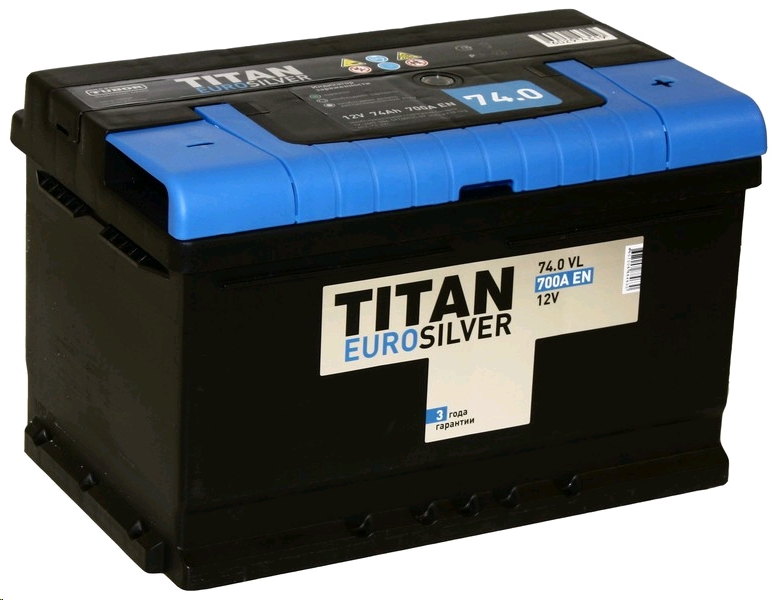 Автомобильный аккумулятор TITAN 76 А/Ч, обратная полярность