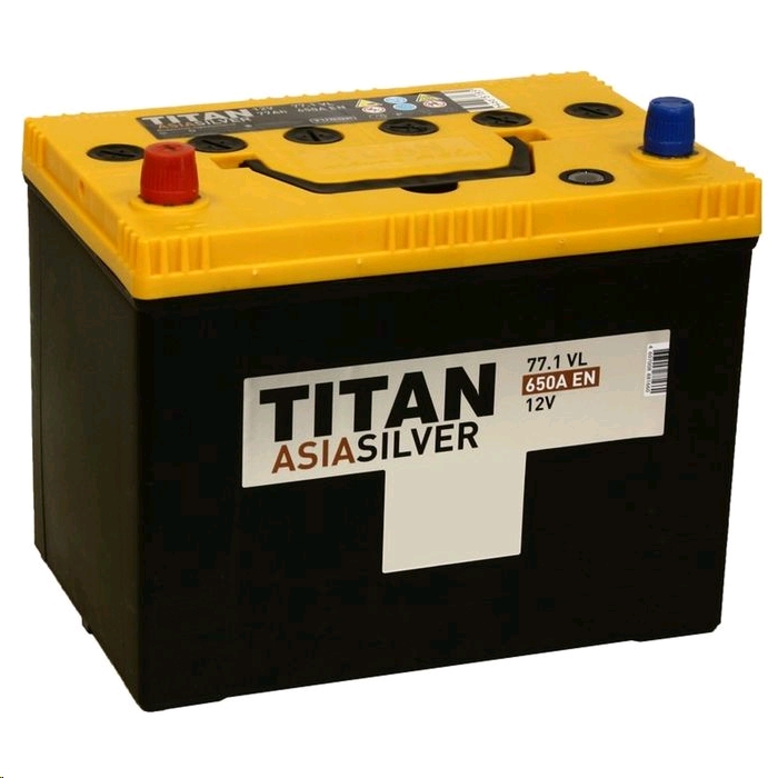 Автомобильный аккумулятор TITAN 77 А/Ч, обратная полярность
