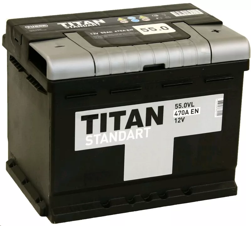 Автомобильный аккумулятор TITAN 55 А/Ч, обратная полярность