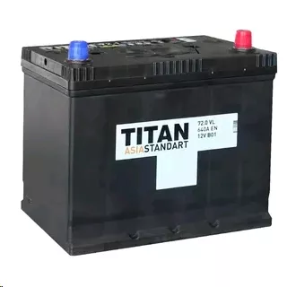 Автомобильный аккумулятор TITAN 72 А/Ч, обратная полярность