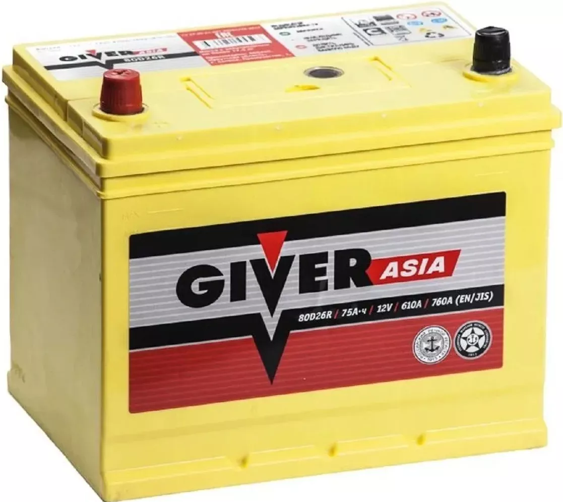 Автомобильный аккумулятор Giver 50 А/Ч, прямая полярность
