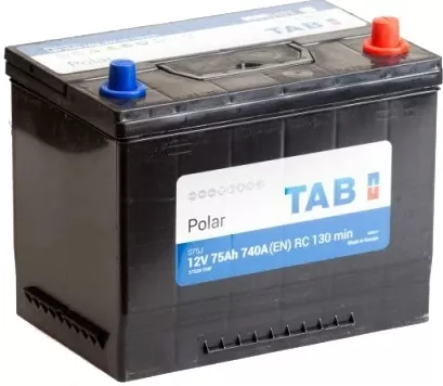 Автомобильный аккумулятор TAB 75 А/Ч, обратная полярность