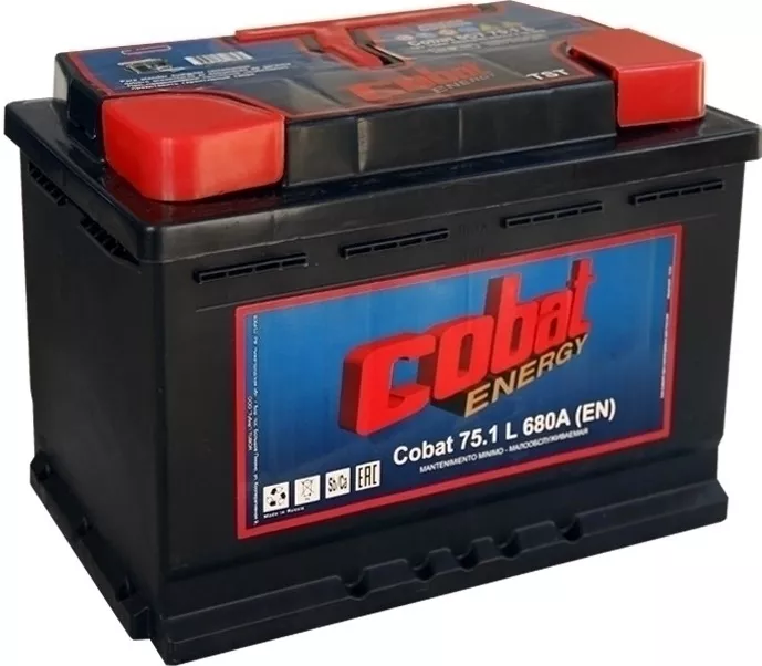 Автомобильный аккумулятор Cobat 75 А/Ч, обратная полярность
