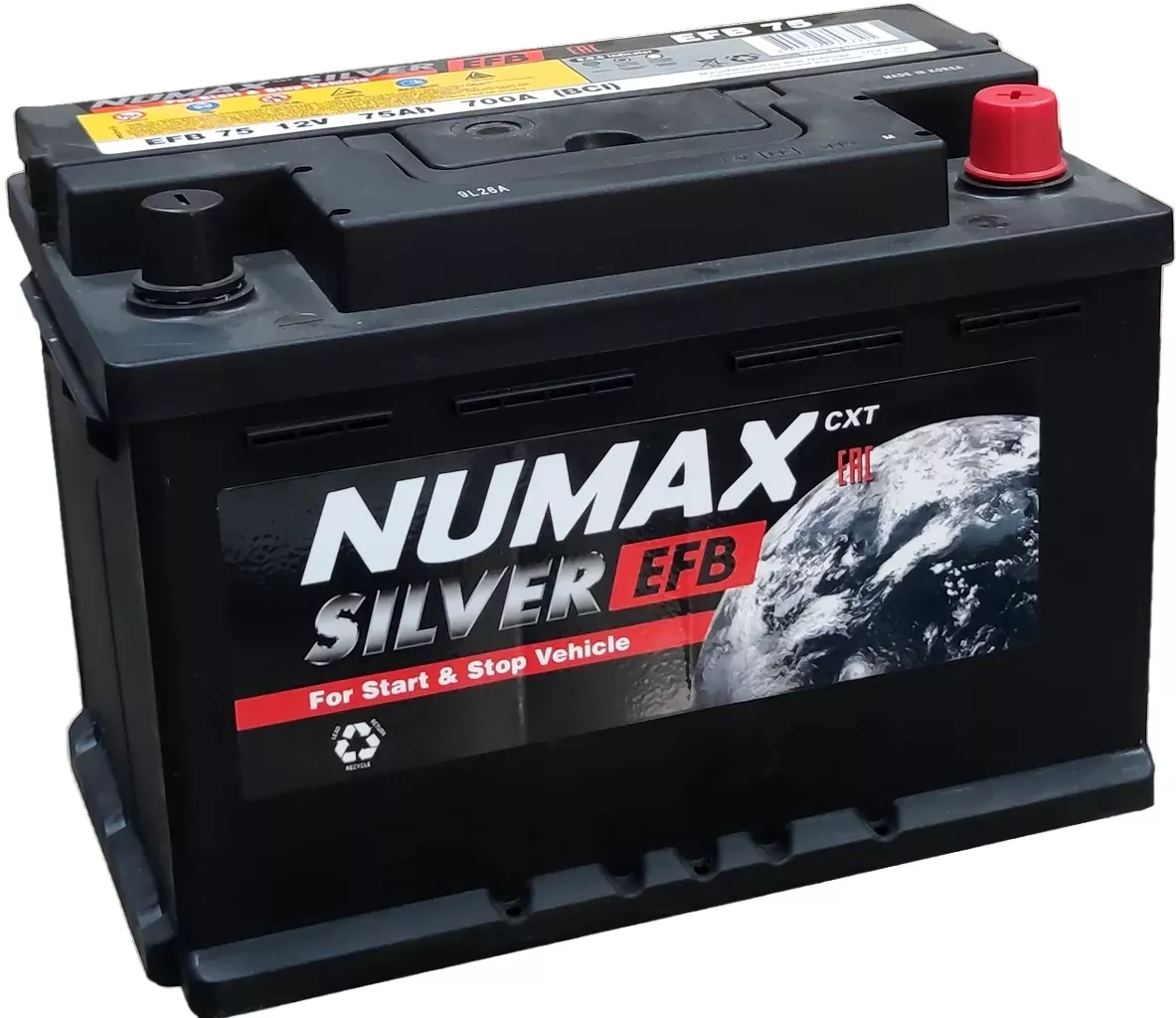 Автомобильный аккумулятор NUMAX 75 А/Ч, прямая полярность