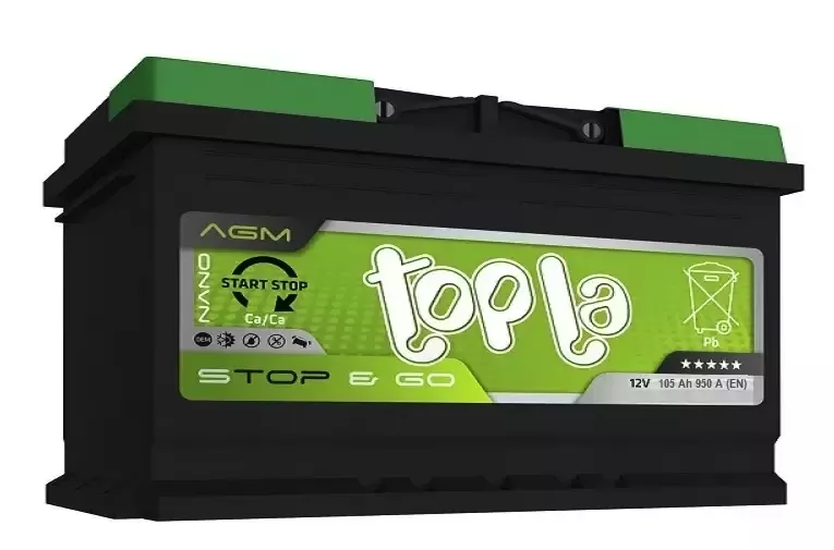 Автомобильный аккумулятор TOPLA 105 А/Ч, обратная полярность