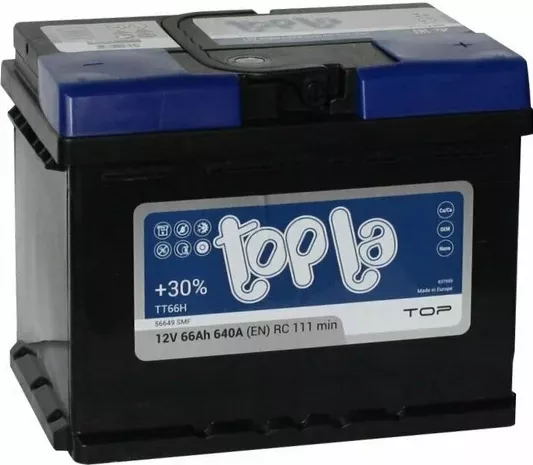 Автомобильный аккумулятор TOPLA 75 А/Ч, обратная полярность