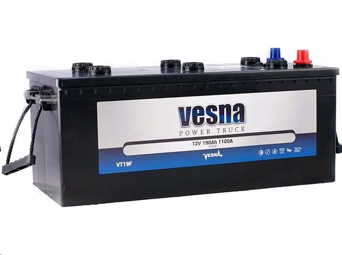 Автомобильный аккумулятор VESNA 190 А/Ч, прямая полярность