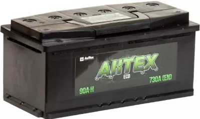 Автомобильный аккумулятор АКТЕХ 90 А/Ч, обратная полярность