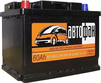 Автомобильный аккумулятор Ярославль 60 А/Ч, обратная полярность
