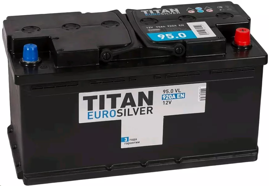 Автомобильный аккумулятор TITAN 95 А/Ч, прямая полярность