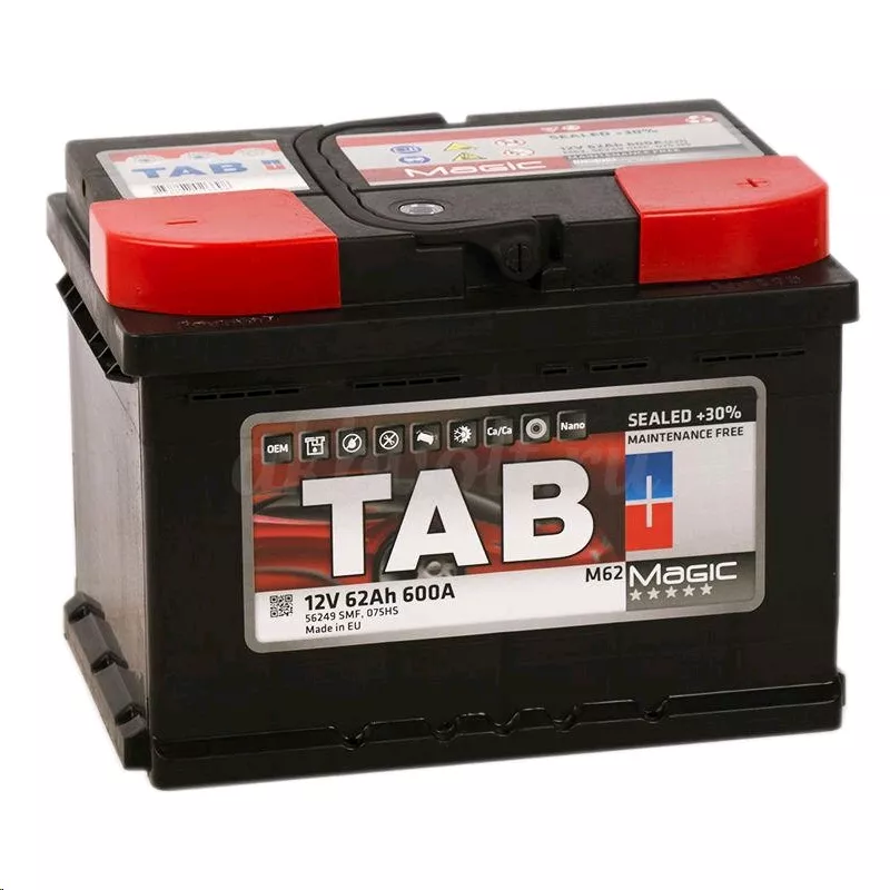 Автомобильный аккумулятор TAB , обратная полярность
