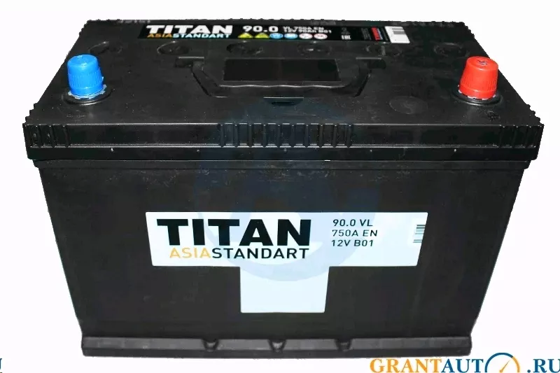 Автомобильный аккумулятор TITAN 90 А/Ч, обратная полярность